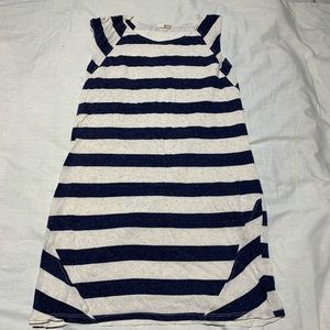 Blue and white striped dress